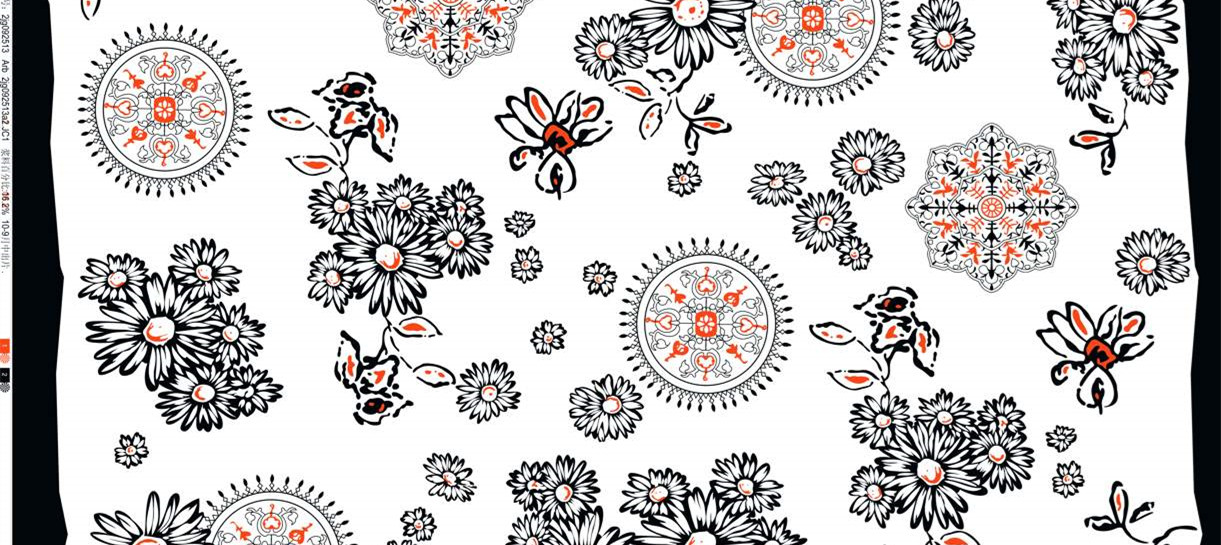 民族风花卉与几何纹样 服装印花设计素材