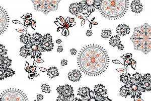 民族风花卉与几何纹样 服装印花设计素材