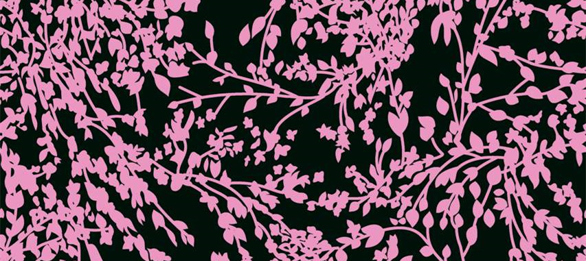 复古粉色枝叶服装印花素材 清新面料设计灵感