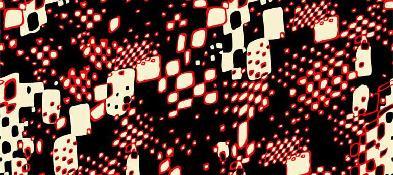 红黑几何纹理面料印花素材,打造潮流服装印花设计