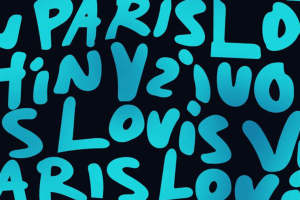 潮流蓝调渐变字体 服装印花面料设计素材