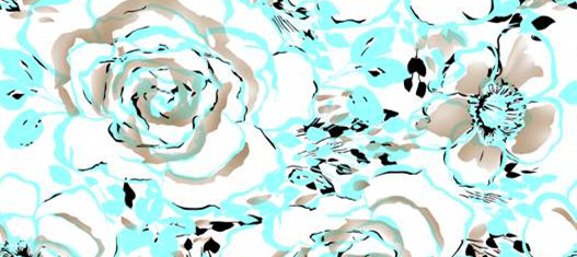 抽象花卉面料印花 时尚服装印花设计素材