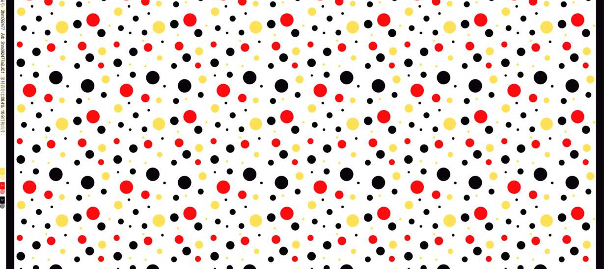 时尚红黑黄圆点面料印花素材 服装印花设计灵感