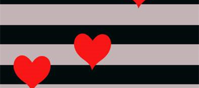 时尚红心条纹面料印花素材 服装印花设计灵感