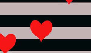 时尚红心条纹面料印花素材 服装印花设计灵感