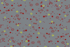 复古红黄星花图案 时尚面料印花素材推荐