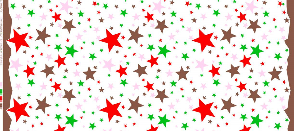 多彩星星图案面料印花素材 适用于节日服装与童装设计