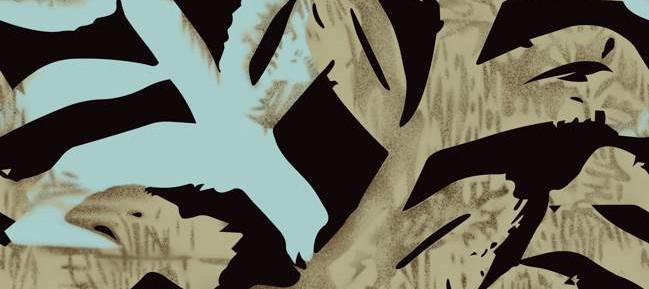 抽象艺术风面料印花 复古花卉服装印花素材