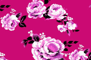 复古玫红花卉面料印花 时尚服装印花设计素材