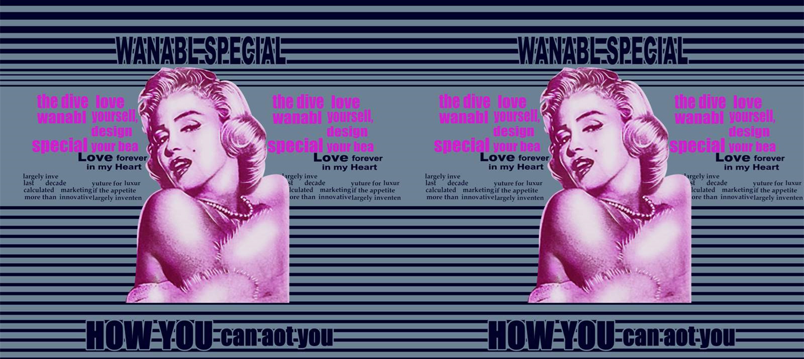 复古波普风服装印花素材 经典女性肖像面料设计