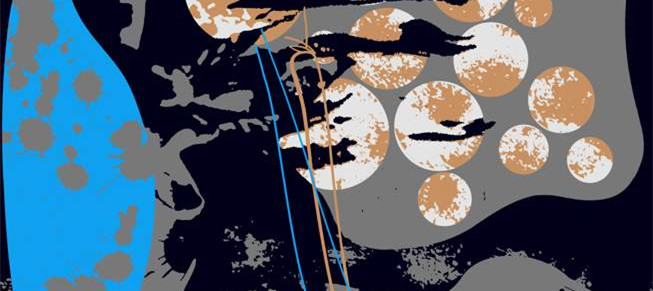 时尚面料印花:抽象圆形复古做旧服装印花素材