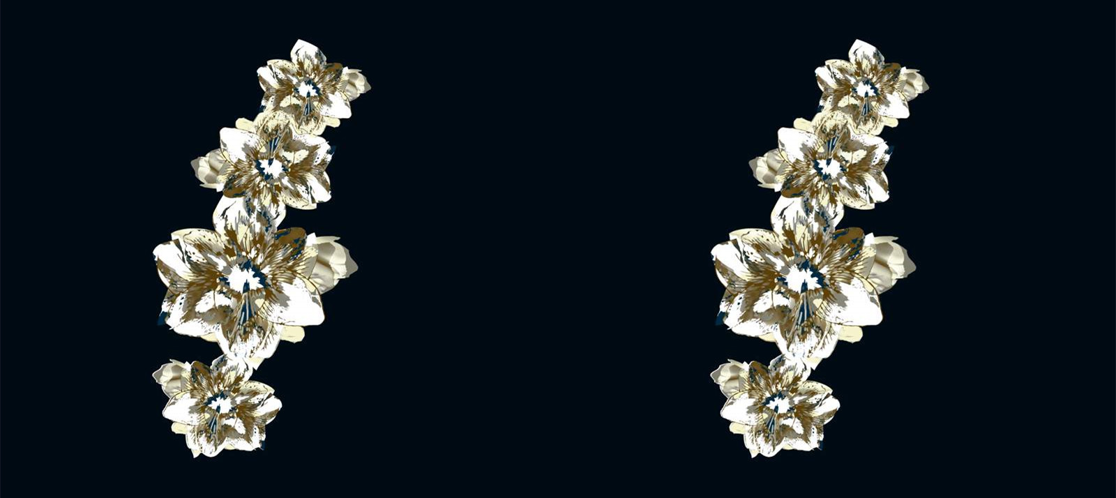 复古金箔花卉面料印花素材,高端服装印花设计灵感