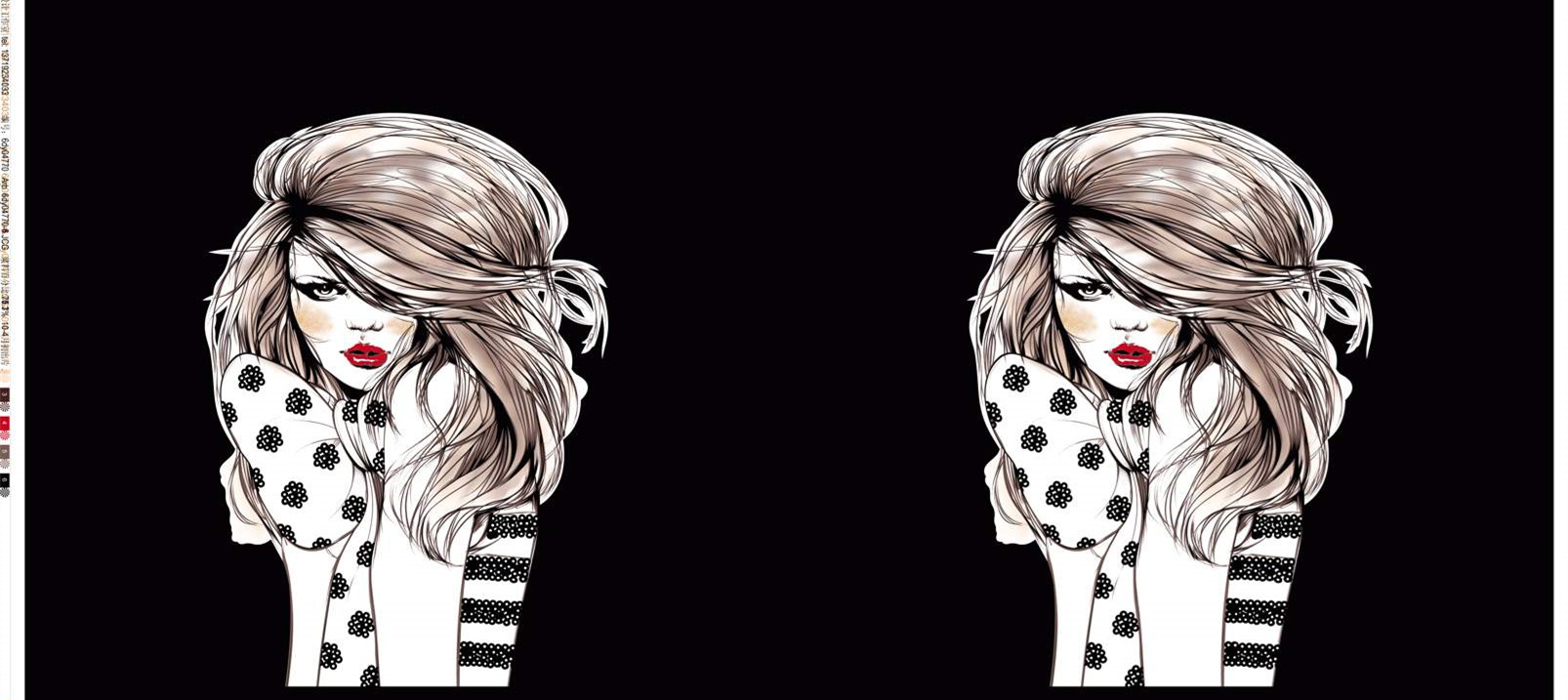 时尚波点与条纹元素的面料印花设计素材