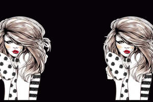 时尚波点与条纹元素的面料印花设计素材