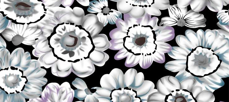 时尚花卉面料印花素材 简约现代服装印花设计