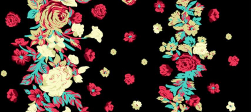 复古花卉面料印花素材,打造独特服装印花设计
