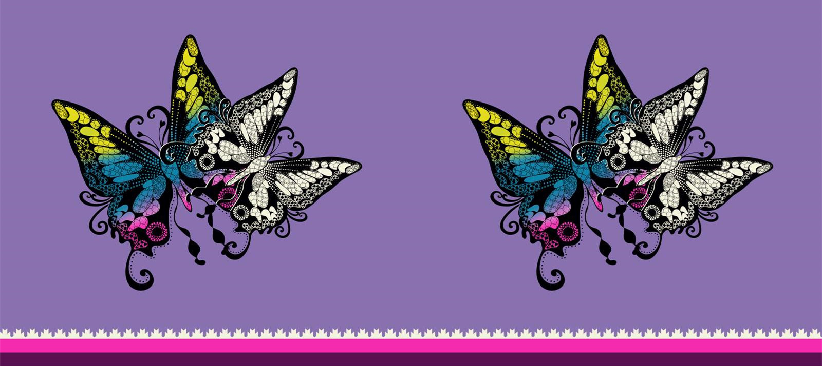 绚丽蝴蝶蕾丝纹样面料印花素材