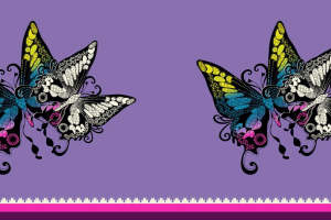 绚丽蝴蝶蕾丝纹样面料印花素材