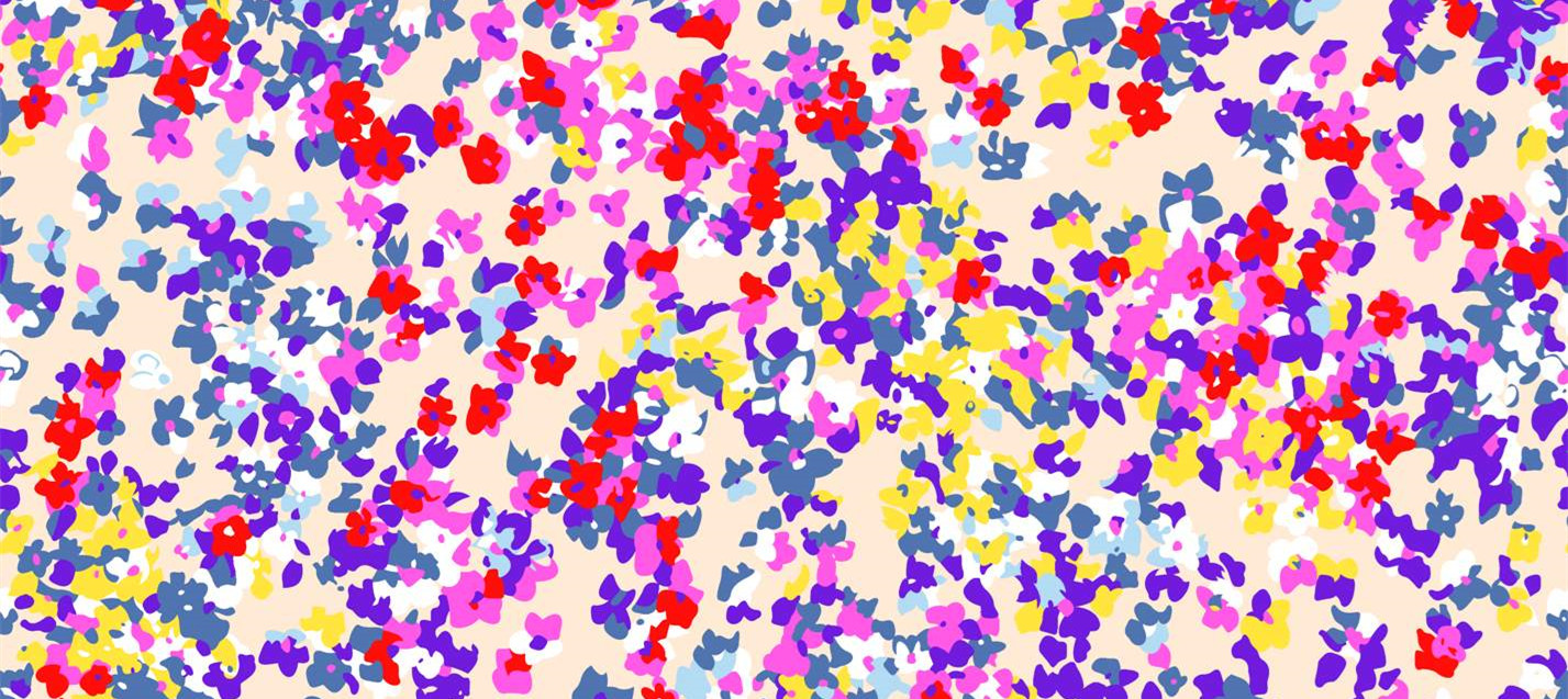 多彩碎花面料印花 时尚服装印花设计素材