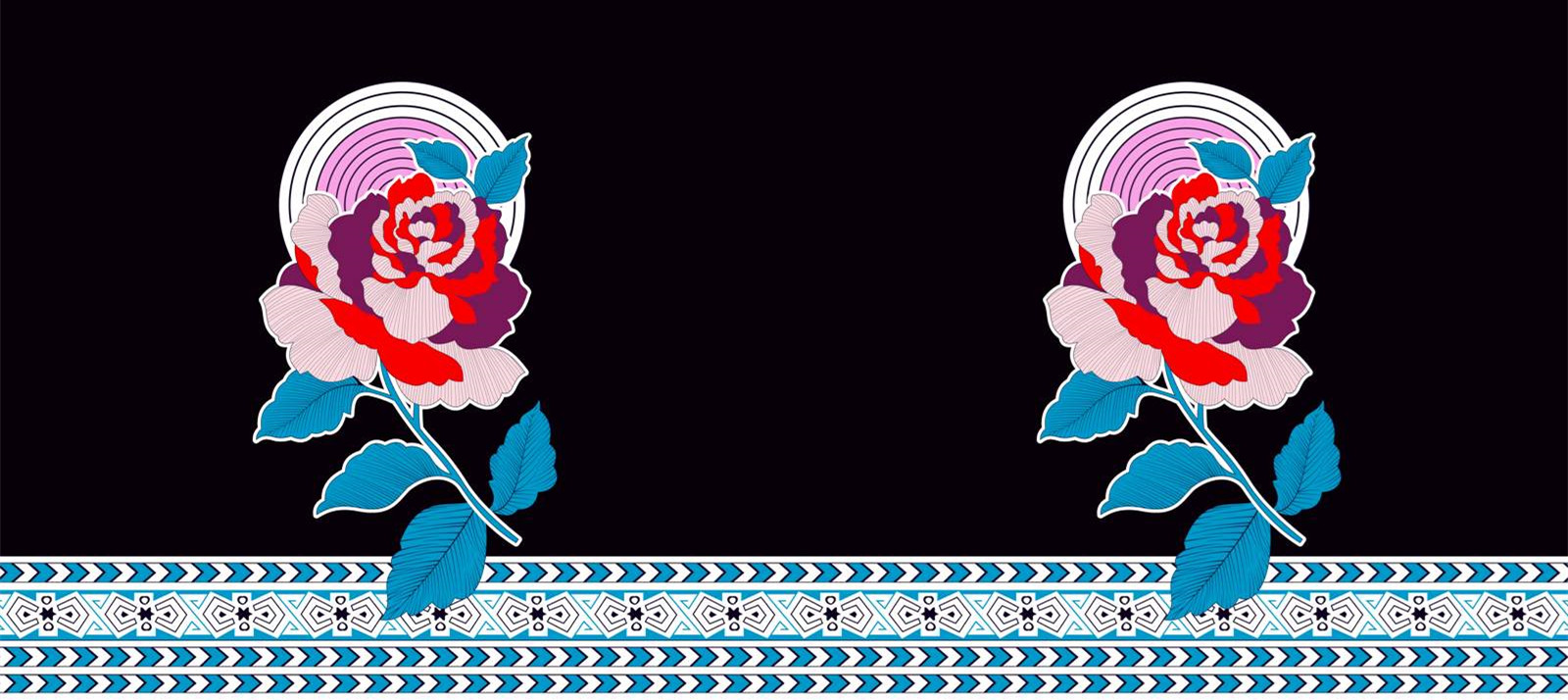 复古花卉与几何纹样 高端面料印花设计素材