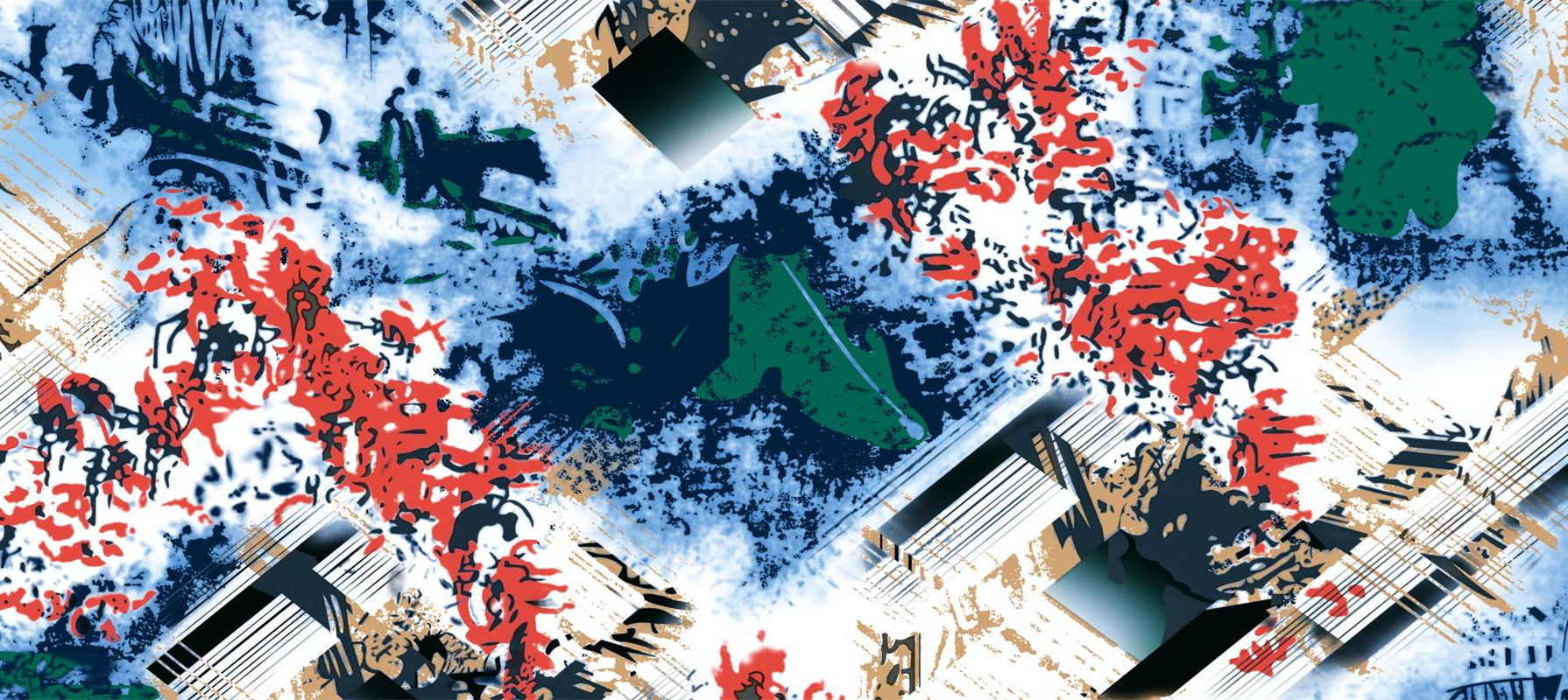 时尚抽象风面料印花素材 创意服装印花设计灵感