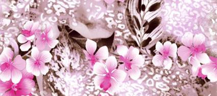 浪漫粉色花卉面料印花 服装印花设计素材