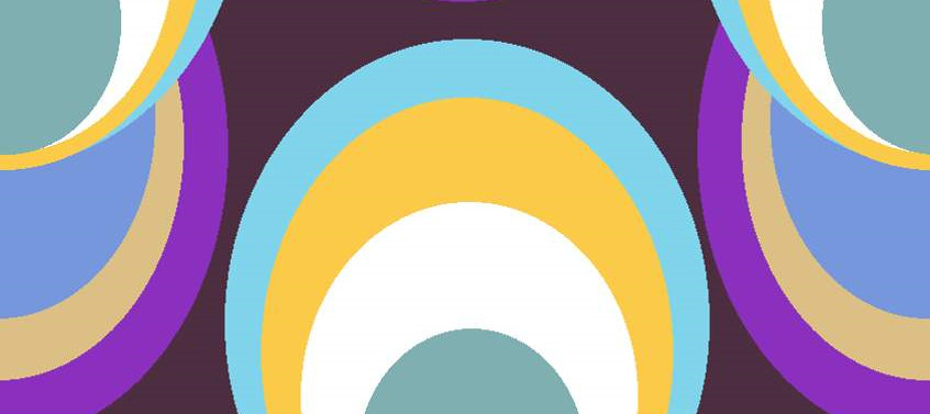 复古几何风服装印花素材,多彩同心圆设计