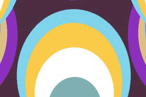 复古几何风服装印花素材，多彩同心圆设计