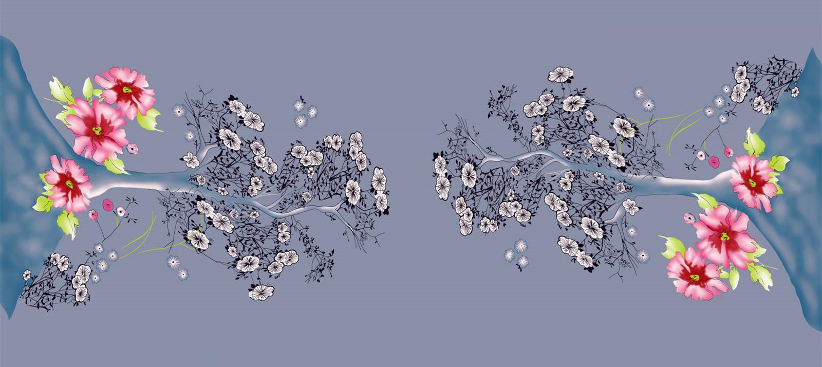 优雅花卉图案服装印花设计素材