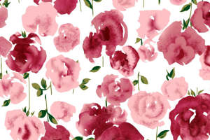 浪漫水彩花卉面料印花 服装印花设计素材