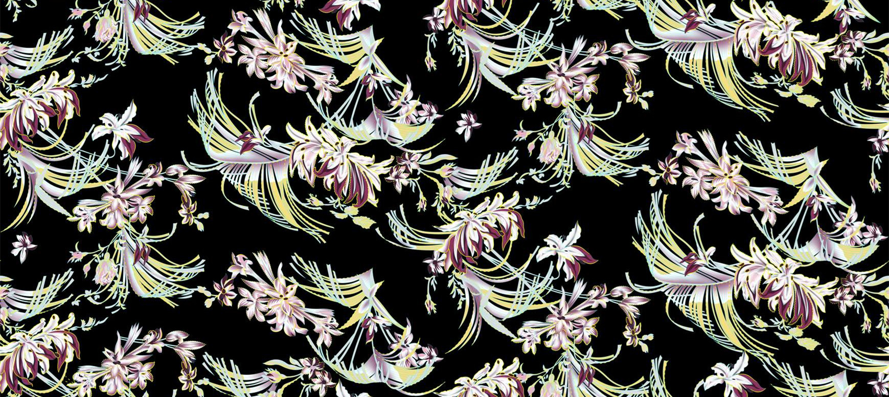 复古花卉面料印花设计,时尚服装印花素材推荐