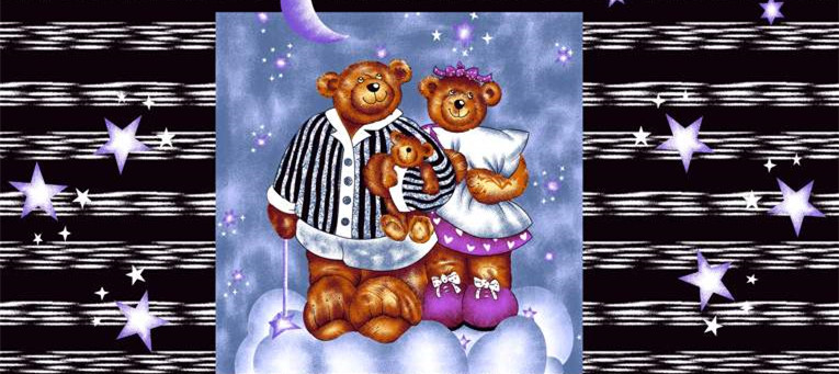 温馨泰迪熊星空主题服装印花面料设计素材