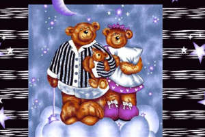 温馨泰迪熊星空主题服装印花面料设计素材