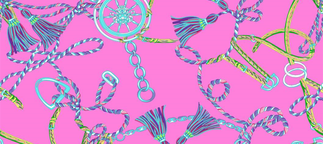 活力撞色绳结面料印花,打造个性服装