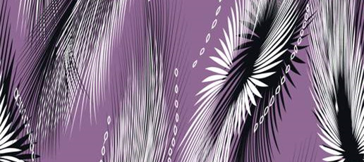 复古羽毛链条面料印花素材 时尚服装图案设计