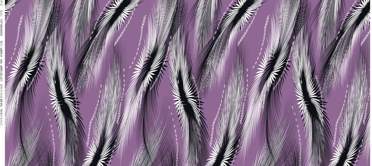 现代羽毛几何纹样面料印花,打造个性服装印花设计