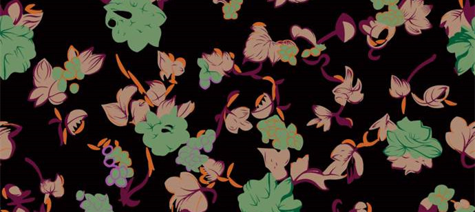 复古手绘花卉面料印花素材 服装印花设计灵感