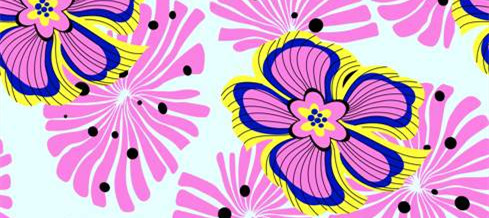 时尚花卉面料印花素材,适用于服装设计的绚丽花型