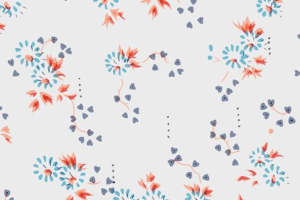 清新水彩花卉面料印花 文艺风服装印花设计素材