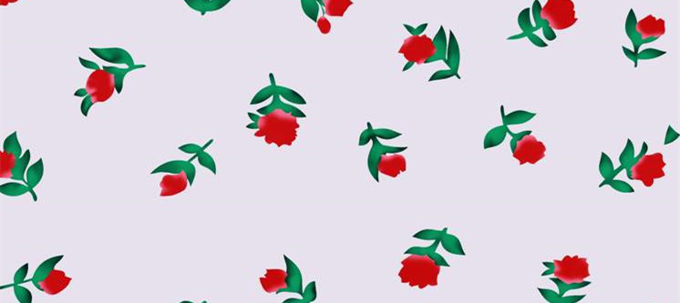 复古红玫瑰面料印花素材,打造浪漫服装