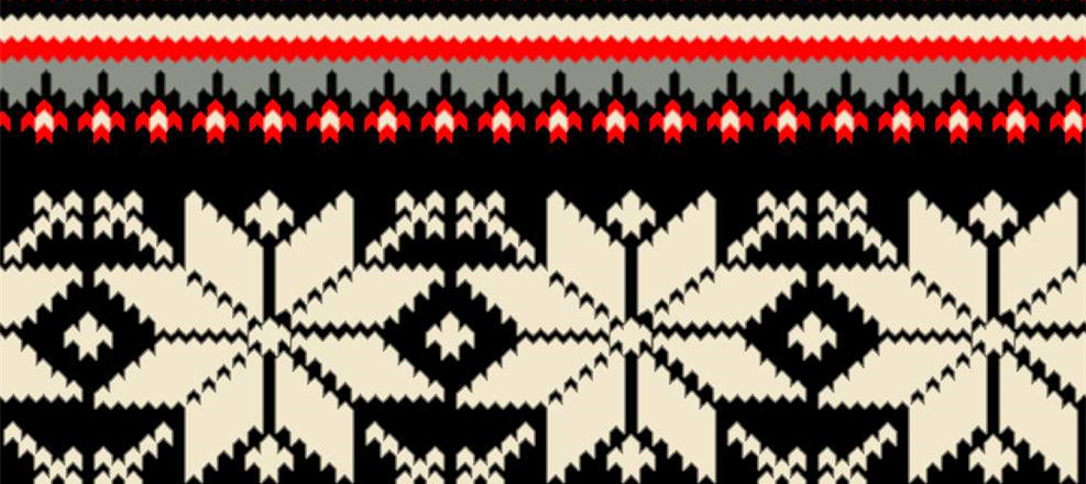 北欧风几何纹理面料印花 冬季服装印花素材推荐