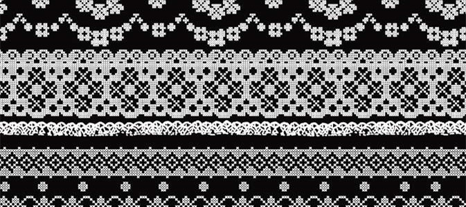 经典黑白几何花纹 时尚面料印花素材 适用于服装印花设计