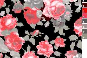 复古玫瑰花卉面料印花素材 服装印花设计图