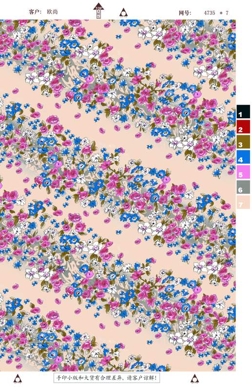 清新花卉面料印花 复古田园风服装印花设计素材