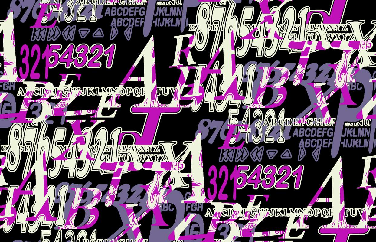 潮流字母数字混搭面料印花 创意服装印花素材推荐