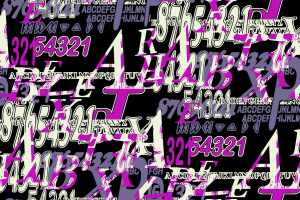 潮流字母数字混搭面料印花 创意服装印花素材推荐